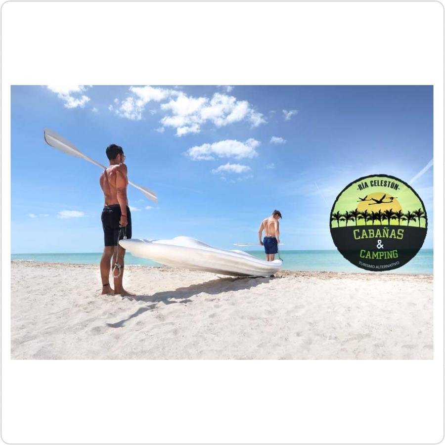 Cabanas Camping Ria Celestun Bagian luar foto