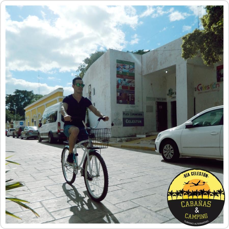 Cabanas Camping Ria Celestun Bagian luar foto