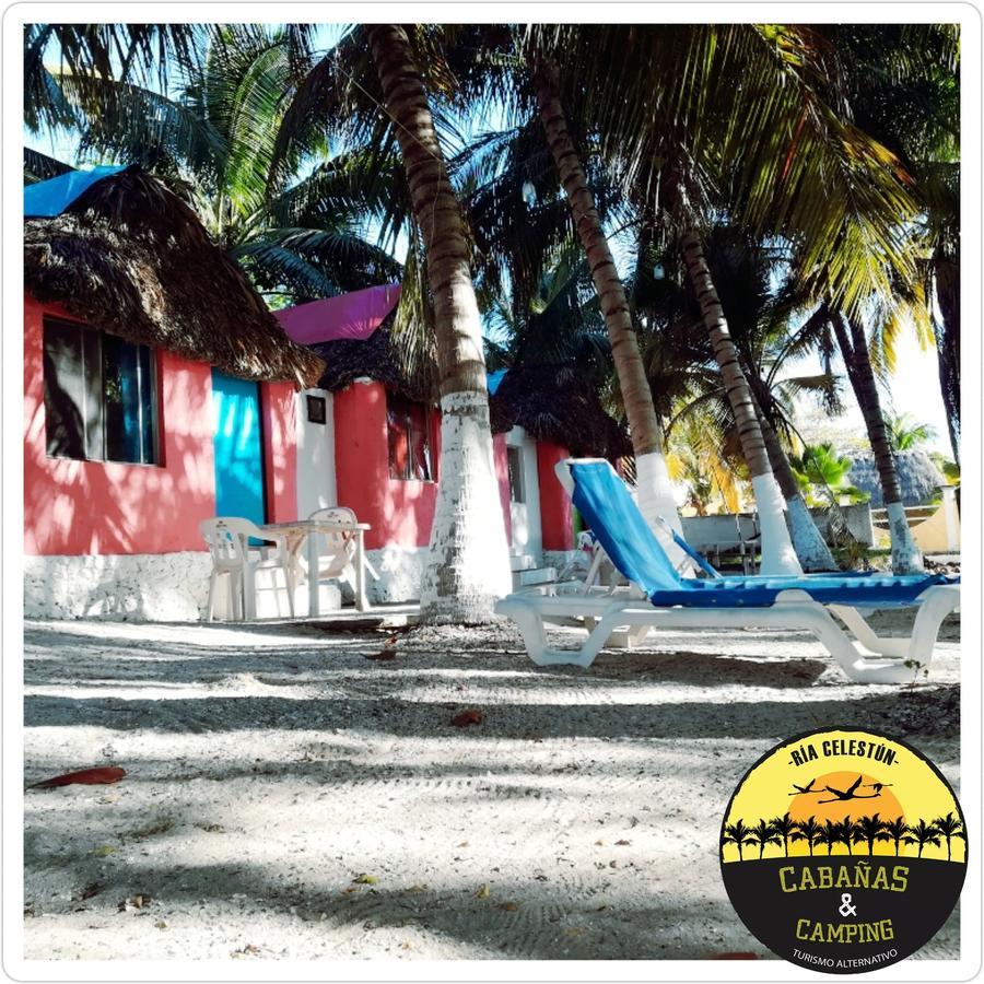 Cabanas Camping Ria Celestun Bagian luar foto